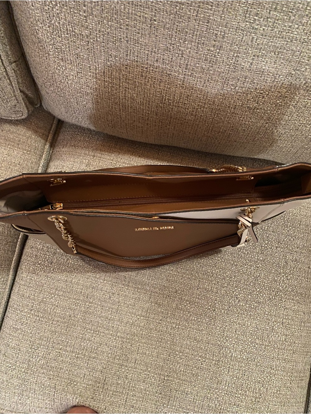 Michael Kors Brown & Cream Tote Bag - Picture 4 of 7